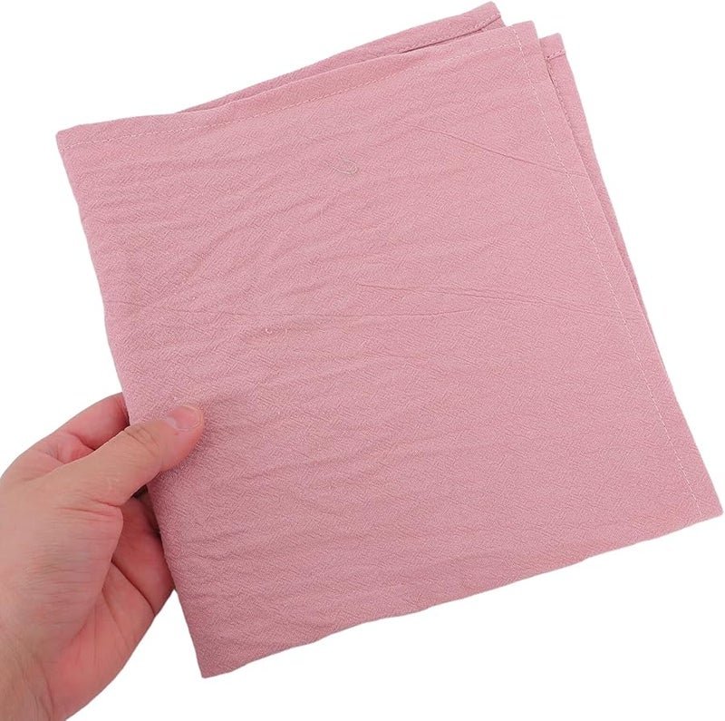 GALPADA 12 قطعة مناديل عشاء قطنية ناعمة قابلة للغسل باللون الوردي الطبيعي لحفلات الزفاف والمنزل - Image 4